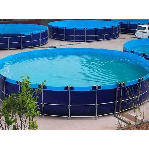 Megatex Pvc 450 Gsm Round Biofloc Fish Farming Tank  Dai 4 Mtr X 1.45 Mtr Rs 7950 - Color: Blue