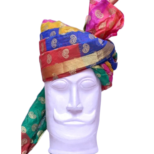 Multicolour Silk Fabric Safa Turban