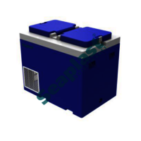Blue/beige/red Push Cart Feezer 140 Ltrs