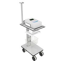 Portable ECG Trolley - Aluminium Frame, Adjustable Height Design | Anti-Microbial, Impact-Resistant, Scratch-Proof Features