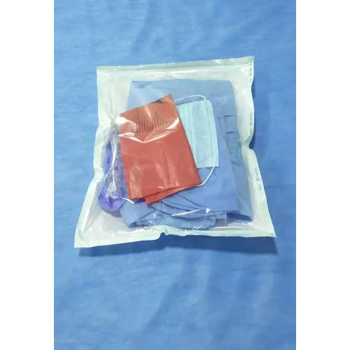 Sterilization Pouch For PPE Kit - Medical Grade, 40cm x 35cm, Blue Color | Disposable, Non-Recyclable, Not Waterproof