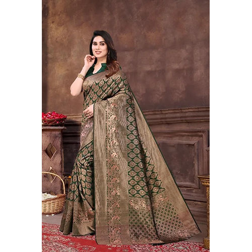 Multicolor Macazo 560 Exclusive Green Softy Silk Saree