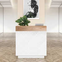 Customize White Reception Counter