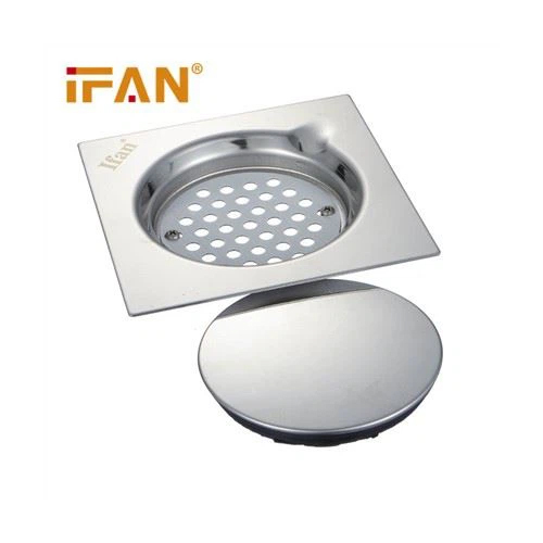 Stainless Steel Floor Drain - Square Design, Polished Finish | Strong One-Piece Wall Mounted Structure, Multiple Sizes Available