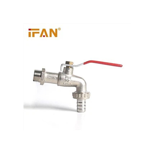 Silver Stainless Steel Handle Brass Tap