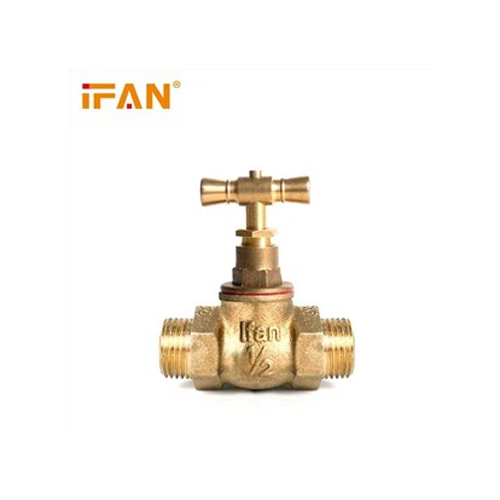Golden Brass Double Male Bib Cock
