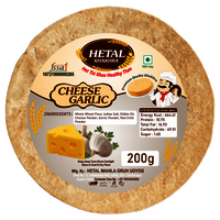 Hetal Cheese Garlic Khakhra 200g - 200 Gms | Made With Real Garlic For A Flavorful Crunchy Snack