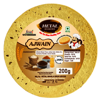 Hetal Ajwain Khakhra 200 Gms Vacuum Pack - 200 Gms , Ideal For Snacking, Freshly Made With Traditional Ajwain Flavor