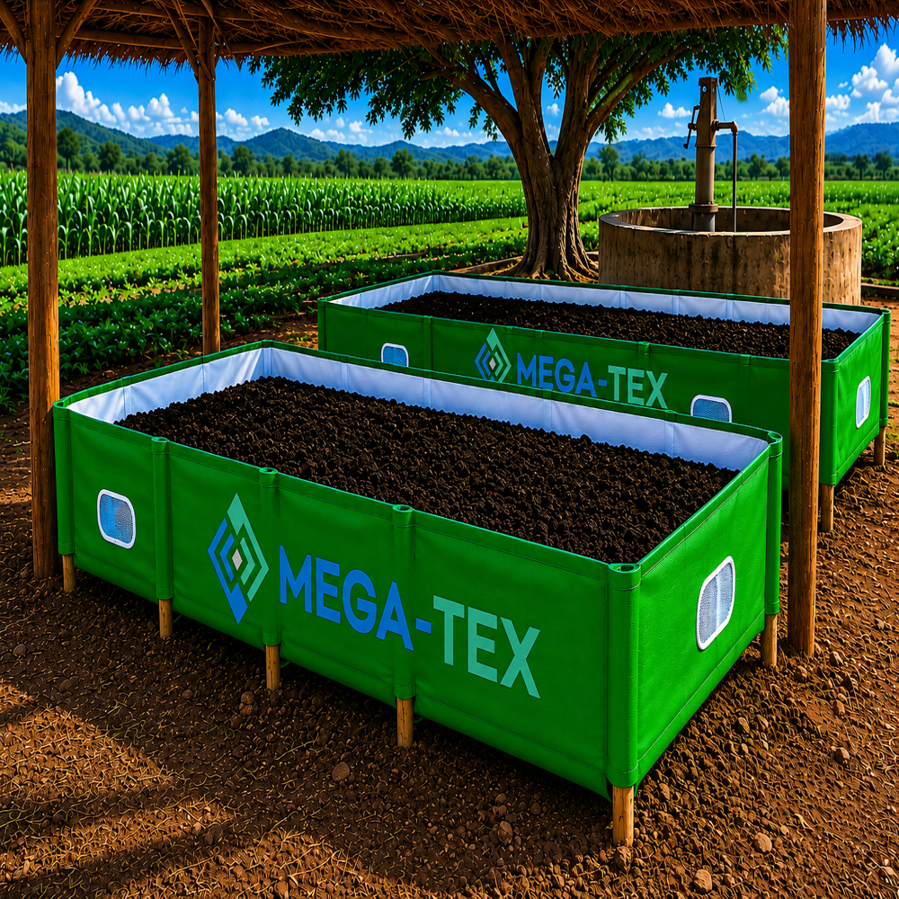 Megatex 450 GSM HDPE Organic Vermi Compost Maker Bed 10ft x 4ft x 2ft (Green)