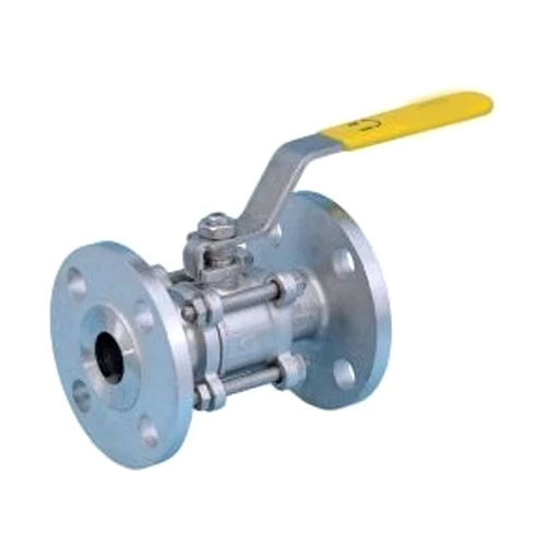 Silver Three Piece Flanged End Floating Ball Valve