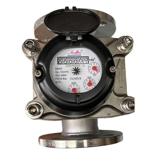 Silver Stainless Steel Woltman Type Water Meter