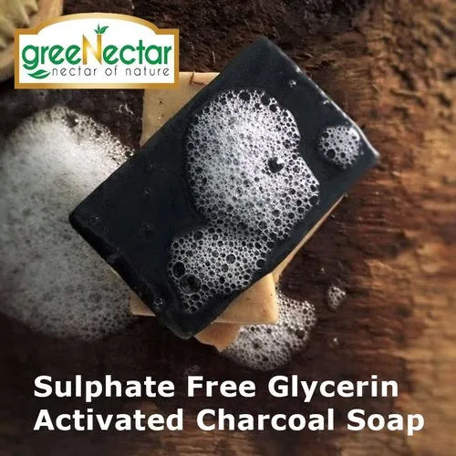 Handmade Rectangular Glycerin Charcoal Soap Gender: Male