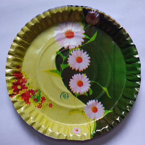 12 Inch Glosy Floral Pinted Disposable Paper Plates
