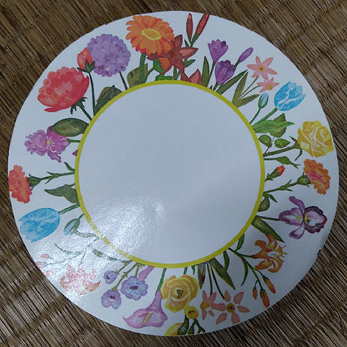 12 Inch Multicolour Flower Glossy Disposable Paper Plates