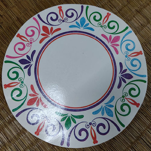 12 Inch Printed Multicolour Glossy Disposable Paper Plates Application: Industrial