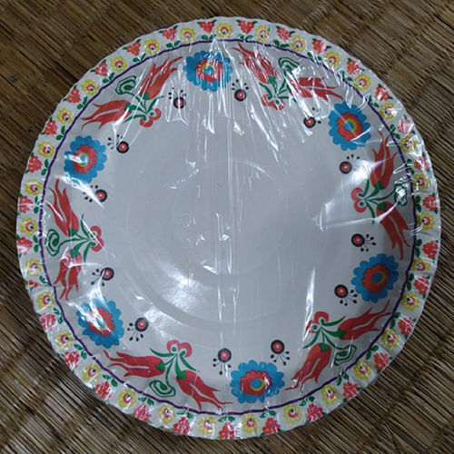 10 Inch White Floral Glossy Disposable Paper Plates