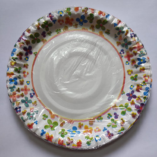 12 Inch White Multi Colour Glossy Disposable Paper Plates