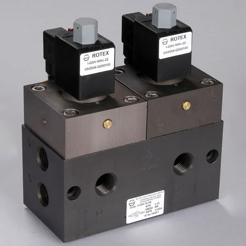 Black 5 Way Poppet Solenoid Valve