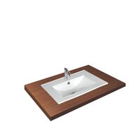 Under Counter Wash Basin - Ceramic, 600x450x165 Mm, Glossy Finish, White | High Durability, Long-lasting Shine, Floor Mounted, Square Shape