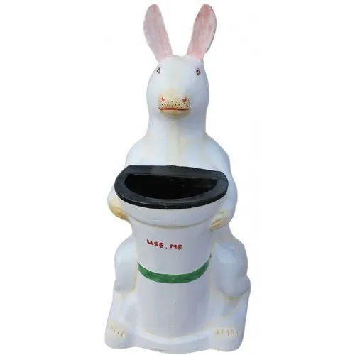 White Fiber Animal Dustbins