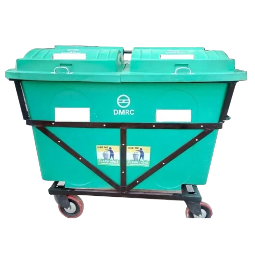 Industrial Dustbin - Plastic Material, Available in Various Sizes, Green Color | Ideal for Industrial Applications