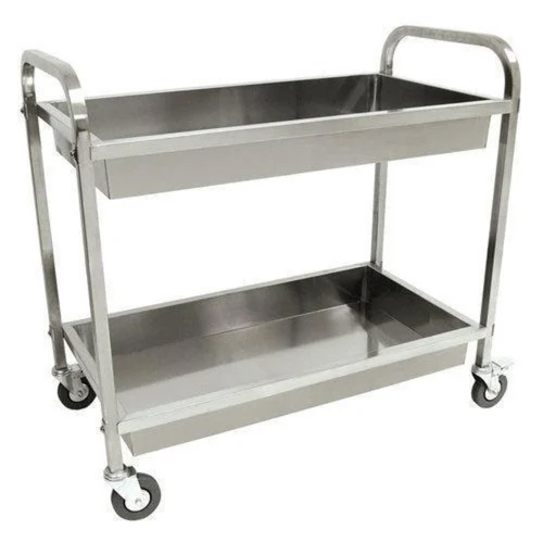 Silver Hospital Instrument Trolley