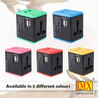 Universal Travel Adapter With 2 Usb Ports With Built In Fuse And Surge Protector Mx 4024