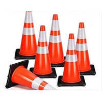 Plastic Cones - Multicolor, Different Sizes Available | High Quality For Road Safety, Warranty Included