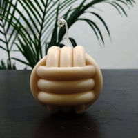 Scented Rope Knot Candle Off-White Colour