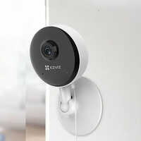 Ezviz Cs-c1c-b - Plastic, Dome Style, White | 1080p Cmos Wifi Camera With Waterproof Features, Alarm System, 2-year Warranty