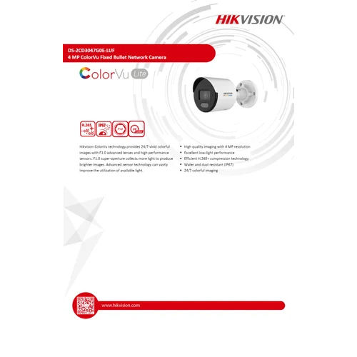  HIKVision सीसीटीवी कैमरा DS-2Cd3047G2E-Iuf 3 लाइन सीरीज आवेदन: आउटडोर