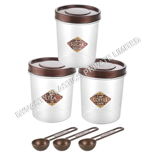 500 ml Tea-Coffee And Sugar Round Plastic Containers