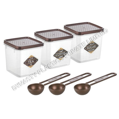 700 ml Tea-Coffee And Sugar Square Plastic Containers