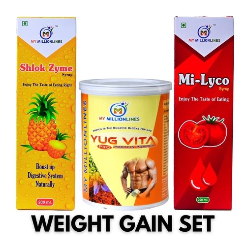 WEIGHT GAIN Set (Yug Vita Powder / Mi Lyco Syrup / Shlok Zyme Syrup)