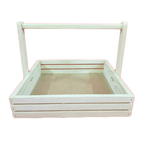 Square Pinewood Gift Basket