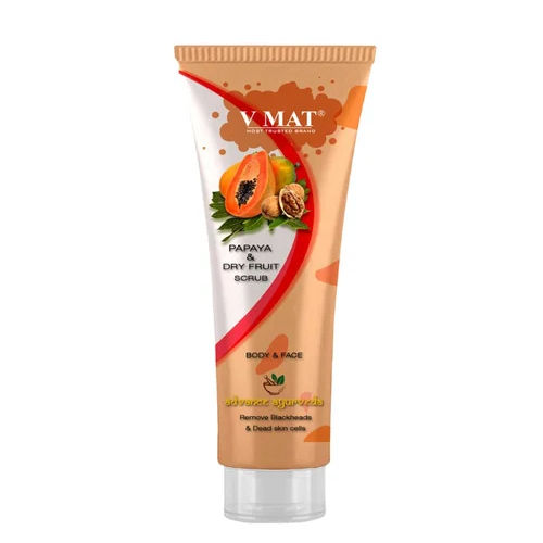 125Gms V Mat Papaya Dry Fruit Scrub - Attributes: Smudge Proof