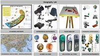 Geography Lab Equipment - Quality Instrument Range | Includes Universal Time Indicator, Geographical Hammer, Goniometer, Clinometers