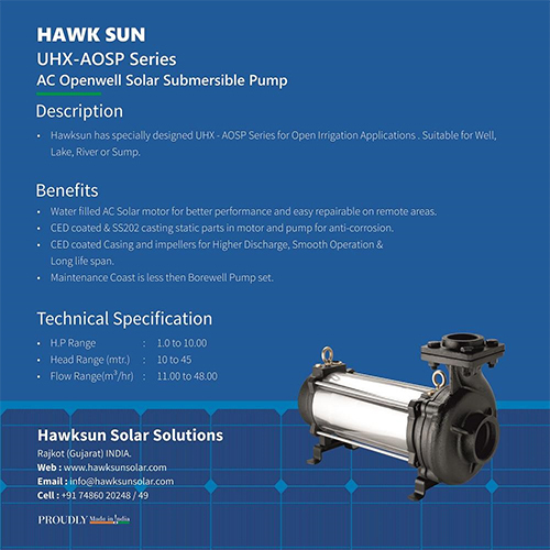 UHX-AOSP Series AC Openwell Solar Submersible Pump