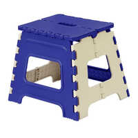 Foldable Plastic Folding Stool For School - High-quality Plastic, Lightweight Design, White & Blue Color Options | Easy To Clean, Portable & Durable