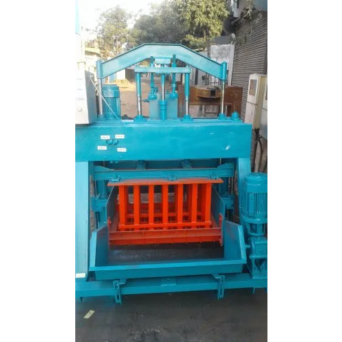 Automatic High Pressure Brick Making Machine - Concrete Material, Blue-Orange Color | High Durability, PLC Control, Industrial Use, Warranty Included