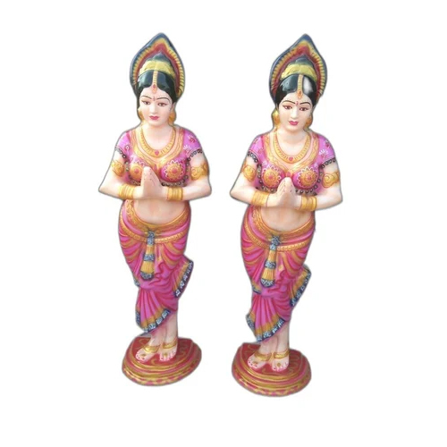 High-Quality Fiberglass Welcome Ladies Statue