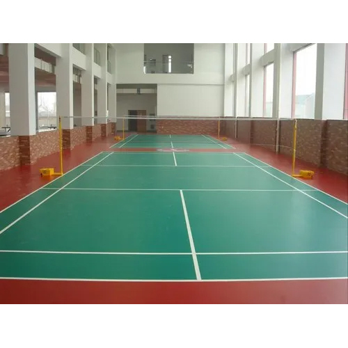 Green Vinyl Badminton Court Flooring