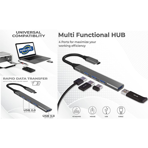 Type C To USB 4 Port Hub