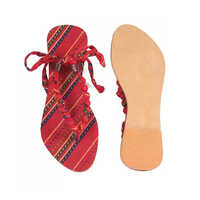 Ladies Red Flat Sandal