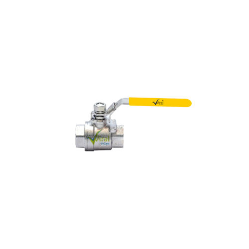 Silver-Yellow Manual Operated Ball Valve