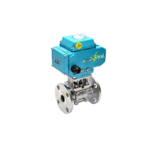 Blue-Silver 3 Way Motorized Ball Valve