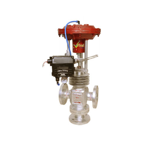 Silver-Black-Red Diaphragm Operated Modulating Type On-Off Controls Valves