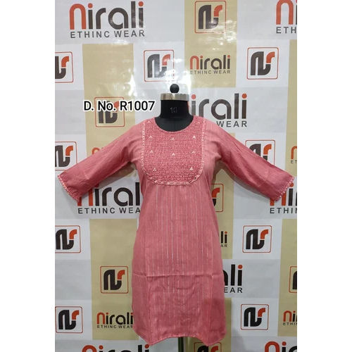 Pink Designer Rayon Kurti