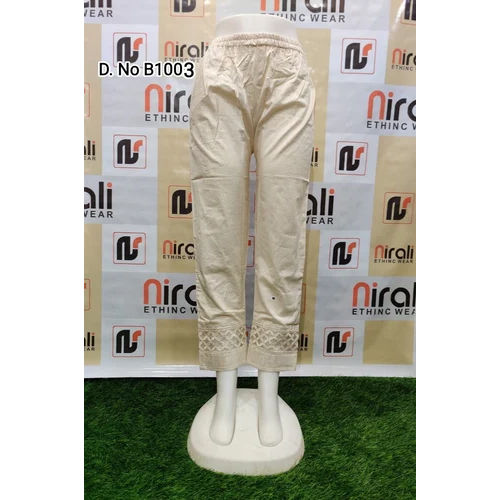 Cream Cotton Ladies Pants