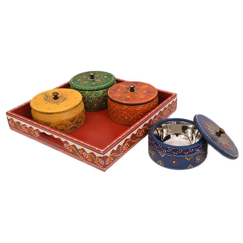 Multicolor Multi Utility Wooden Jar With Lids